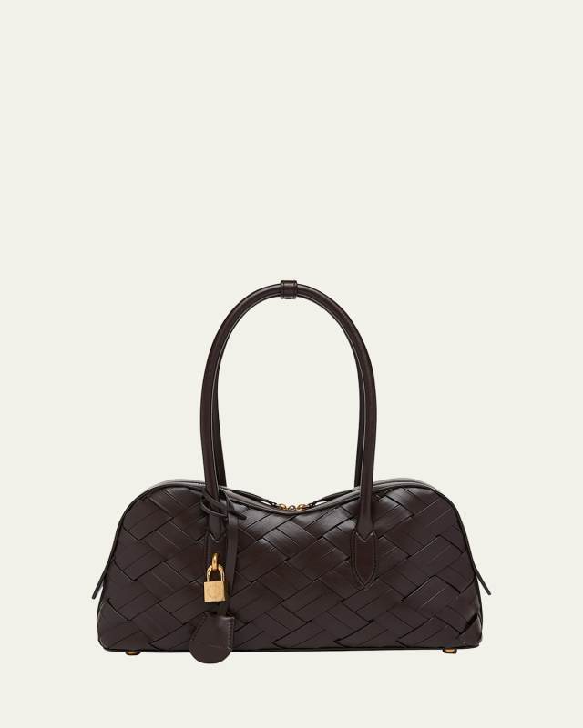 Ryder Woven Vegan Leather Shoulder Bag